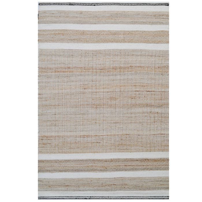 Handwoven Wool & Jute Rug-Lima 6334-Ivory/Natural-160x230cm