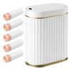 Toque Sensor Rubbish Bin Automatic Touchless 7L Butterfly Lid Bathroom White