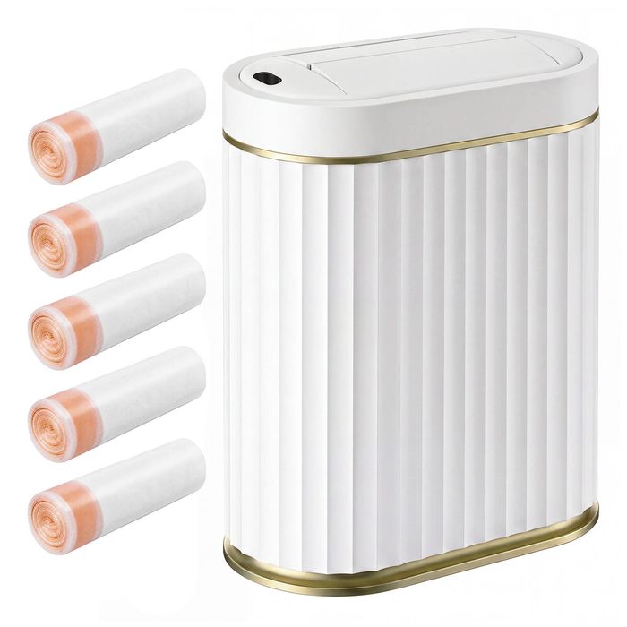 Toque Sensor Rubbish Bin Automatic Touchless 7L Butterfly Lid Bathroom White