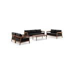 Bronte 3+2+1+1 Outdoor Teak Look Aluminium Lounge Setting With Coffee Table