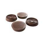 Surface Gard 44mm Brown Rubber Base Round Castor Cup - 4 Pack