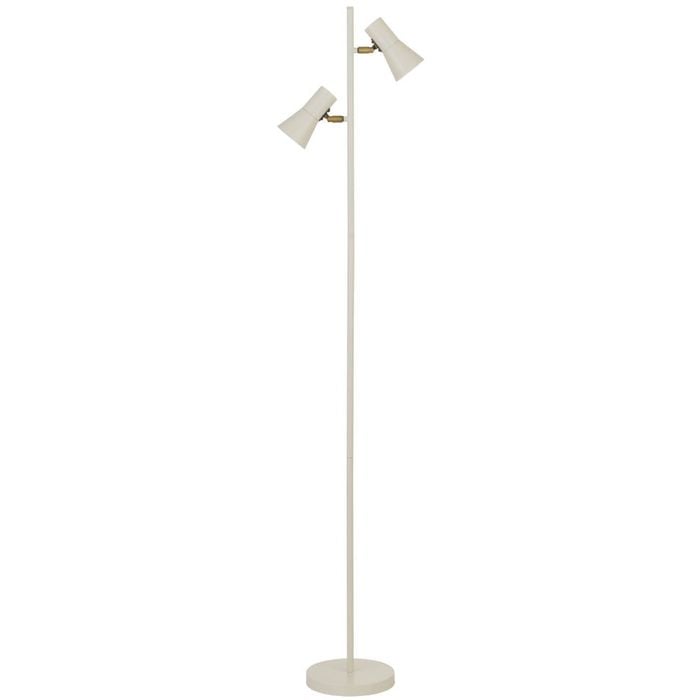 Telbix Verik Modern Standing Floor Lamp Light Foot Switch Metal Beige Satin