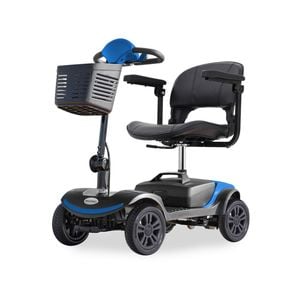 EQUIPMED Electric Mobility Scooter Portable Folding for Elderly Older Adult, SmartRider Black & Blue