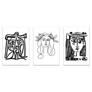 3pcs Black And White Abstract  Print 100% Australian Made 3 x 40x60cm (Metal Print)