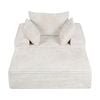 Ufurniture Corduroy Sofa Bed With Pillows & Side Pockets Tatami Sofa High-resilience Stuffed Lounge Sofa Bed Beige
