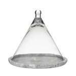 Davis & Waddell Nuvolo Marble Conical Dome Grey & Clear 25x25x24cm