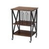 Costway Metal Filing Cabinet Mobile Vinyl Record Stand Home Office Brown