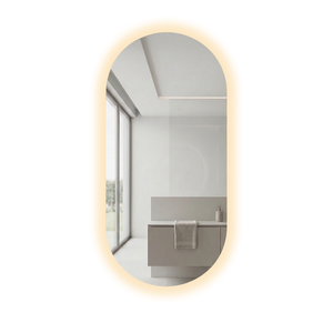 Barelli 900 x 450mm Signature Frameless Pill Shape Rear-Lit LED Mirror