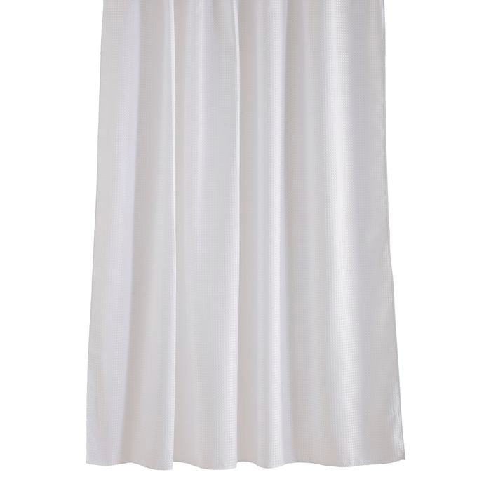 Barelli 180 x 180cm White Textured Polyester Shower Curtain