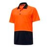Hard Yakka Orange And Navy Hi Vis Short Sleeve Polo - Size L