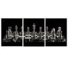 3pcs A chess board with Silvery pieces on it Print 100% Australian Made 3 x 40x60cm (Metal Print)
