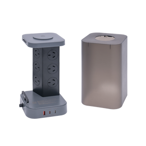 Click 6 Outlet Tower Power Board with GaN PD45W USB Charger