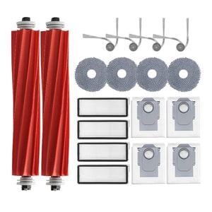 iDeer life 18 Pcs Accessories Kits Roborock Qrevo L , 2 Main Brush, 4 Mop Pad, 4 PCS Side Brush,4 HEPA Filter, 4 Dust Bag