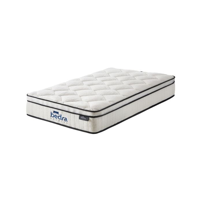 Bedra Mattress Luxury Boucle Fabric Euro Top Pocket Spring Bed 22cm Single
