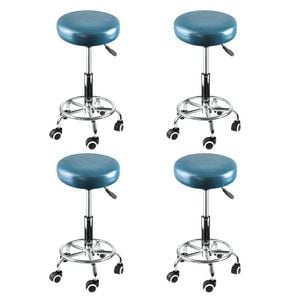 Levede 4pc Adjustable Height Salon Bar Stool - Teal
