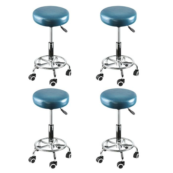 Levede 4pc Adjustable Height Salon Bar Stool - Teal