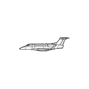 Ignite Laser Embraer Phenom 300 - Light Business Jet Silhouette Metal Wall Art Rustic Metal 47 inch - 120 cm