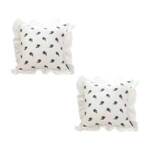 SOGA 2X 45cm White Ruffled Throw Pillows