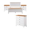 Harbourview 4pc Set Queen Bedroom Suite Bed Frame Bedside Table Tallboy Brown White