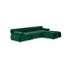 Foret 4 Seater Sofa Modular Arm Ottoman Tufted Velvet Lounge Couch Chaise Green