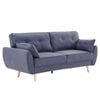Sarantino 3 Seater Modular Linen Fabric Wood Sofa Bed Couch- Dark Grey