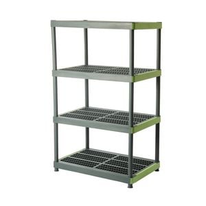 All Set 4 Tier Green & Grey Shelving