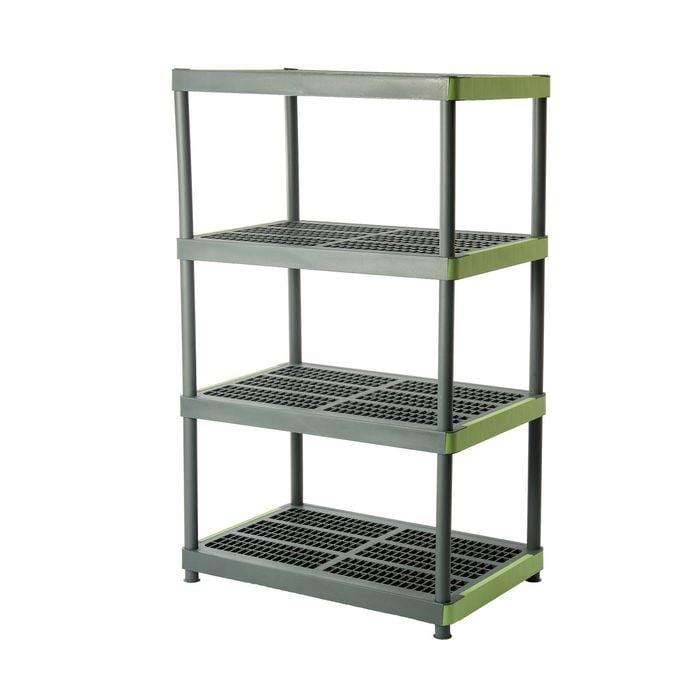 All Set 4 Tier Green & Grey Shelving