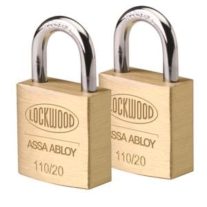 Lockwood 20mm Solid Brass 110 Series Padlock - 2 Pack