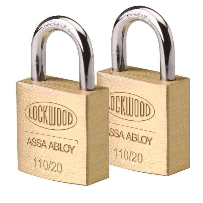 Lockwood 20mm Solid Brass 110 Series Padlock - 2 Pack