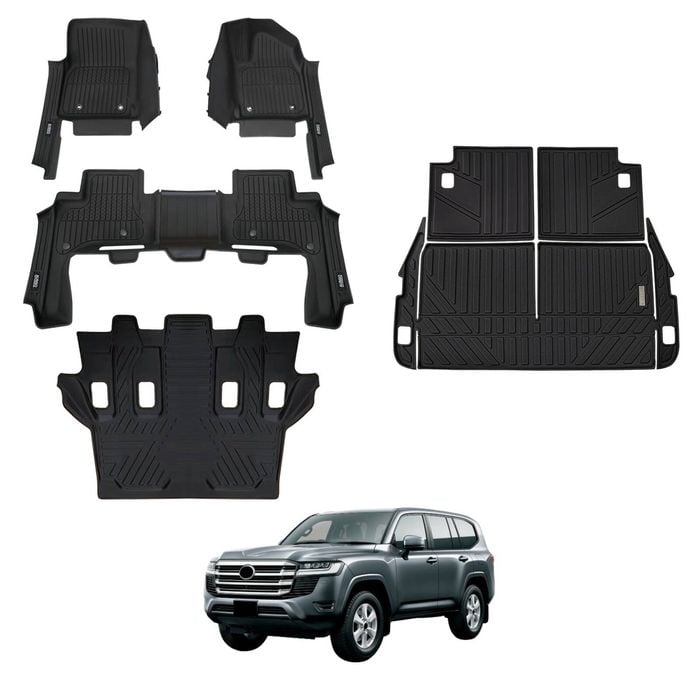 AUSGO 7D Injection Floor Mats & Boot Liner Set for Toyota Land Cruiser 300 7-Seat 2021-Onwards