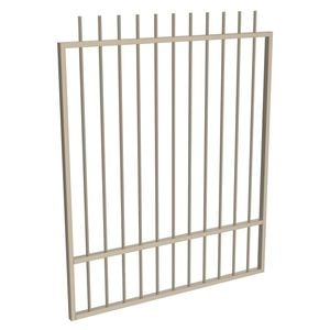 ProtectorAl 800 - 1200 x 1500mm Paperbark Aluminium Picket Top Pool Gate With Mid Rail