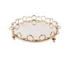 SOGA 33cm Bronze Mirror Glass Tray with Handles