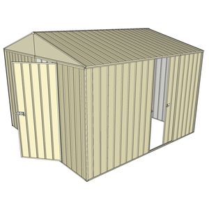 Build-a-Shed 3.0 x 3.0 x 2.3m Gable Single Sliding Side Door Shed - Cream