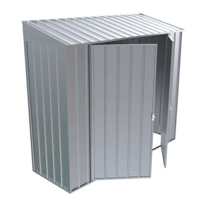Build-a-Shed 0.8 x 2.3 x 2.0m Skillion Double Hinged Side Door Shed - Zinc
