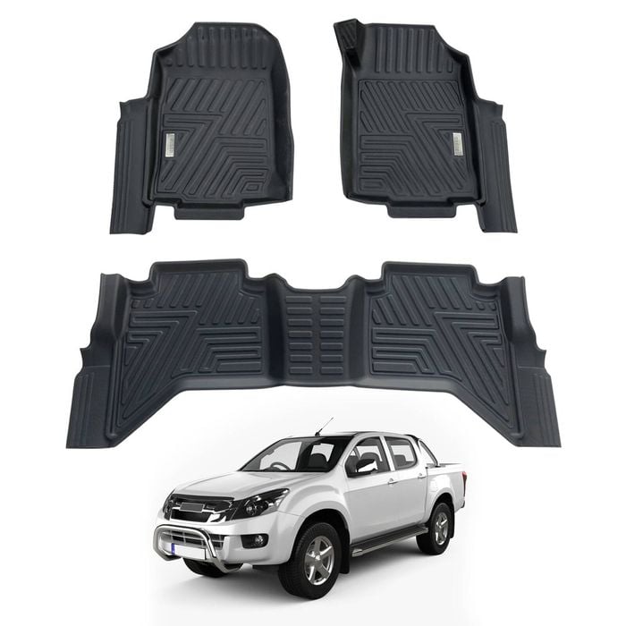 AUSGO Car Floor Mats for ISUZU D-MAX DMAX Dual Cab 2012-2020 All-Weather Floor Liners