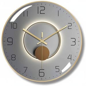 3D Curved Glass Wall Clock, Silent Battery Operated