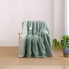 Dreamaker Eve Reversible Sherpa & Coral Fleece Electric Heated Throw Blanket Olive & Sage 130 x 160cm | Overheat Protection