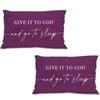 Catzon 2 Pcs Summer Lumbar Pillow Covers Linen Pillowcase for Home Decor-Set 24