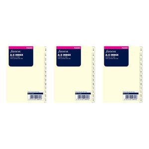3x Filofax Pocket A-z Index 13-tab Refill Pack Contact/name Task Organiser Cream