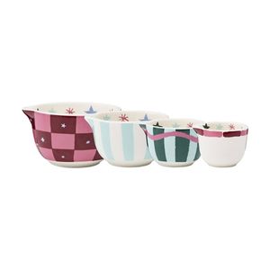 4pc Porto Tis The Season Measuring Cups Stoneware Festive Multicolour