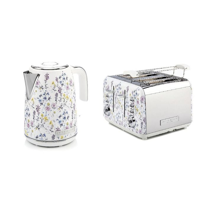 2pc Laura Ashley 1.7L Jug Electric Kettle & 4 Slice Toaster Set - Wild Meadow