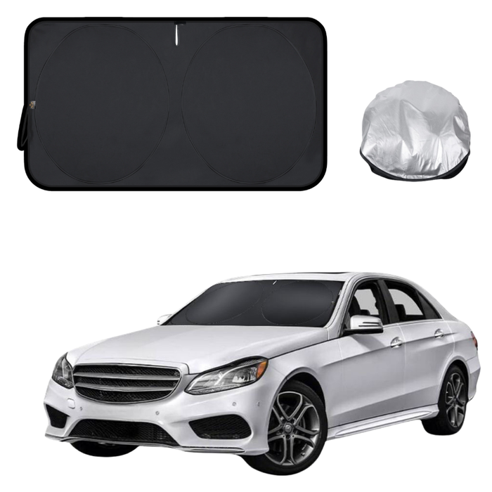 Front Windscreen Sun Shade for Mercedes-Benz E-Class 2009 - 2016 Sedan (W212) - Standard 150 x 85 cm - Black