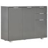 vidaXL Sideboard High Gloss Grey Hallway Kitchen Storage Cabinet