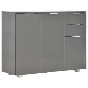 vidaXL Sideboard High Gloss Grey Hallway Kitchen Storage Cabinet