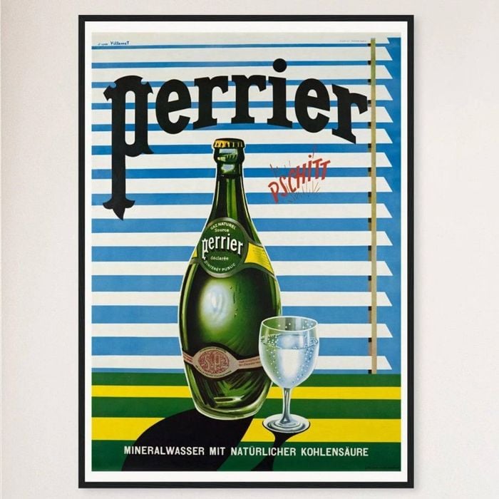 Galrie Perrier Blinds 1956 Vintage Advertising Poster - Perfect for Home Decor, Black Frame, A2 42 x 60cm (16 x 24inch)