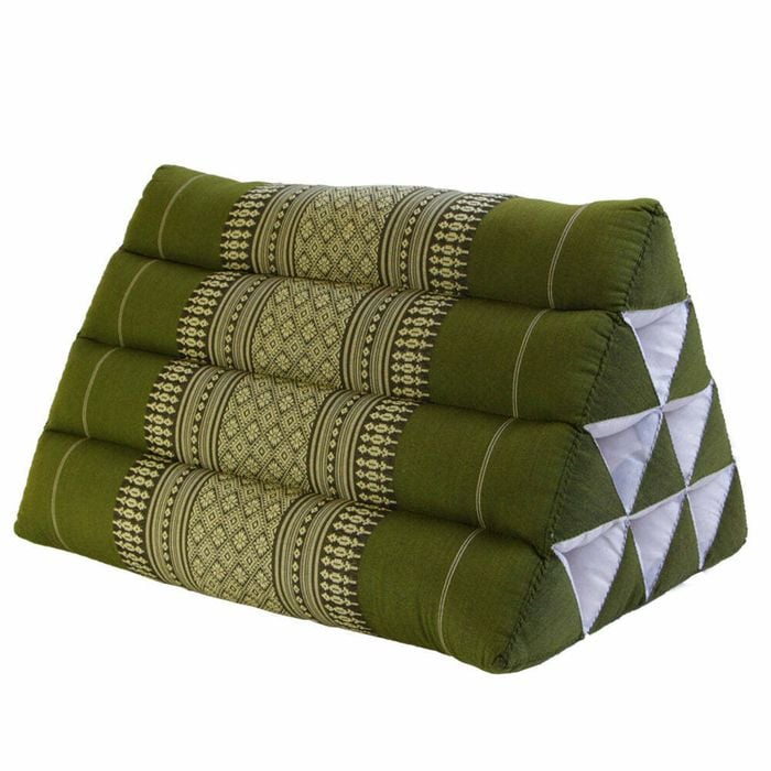 Thai Triangle Backrest Cushion - Handmade With Kapok Fill | Traditional Design | Firm, Allergen-free Support | 50x32x30cm