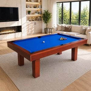 Topone Luxury 7ft Slate Pool Table & Dining Table-walnut Frame - Black