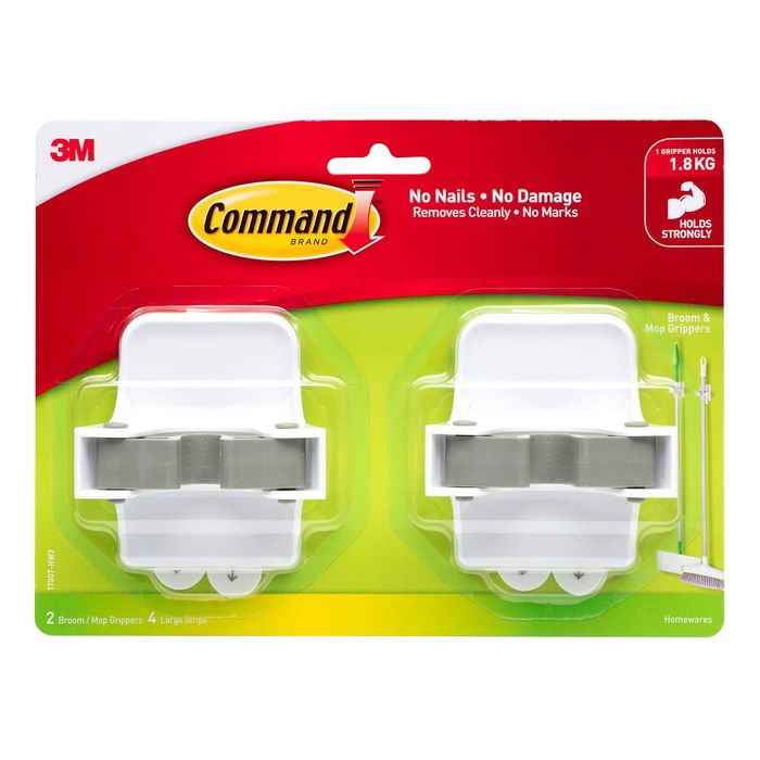 Command 1.8kg Broom Gripper - 2 Pack