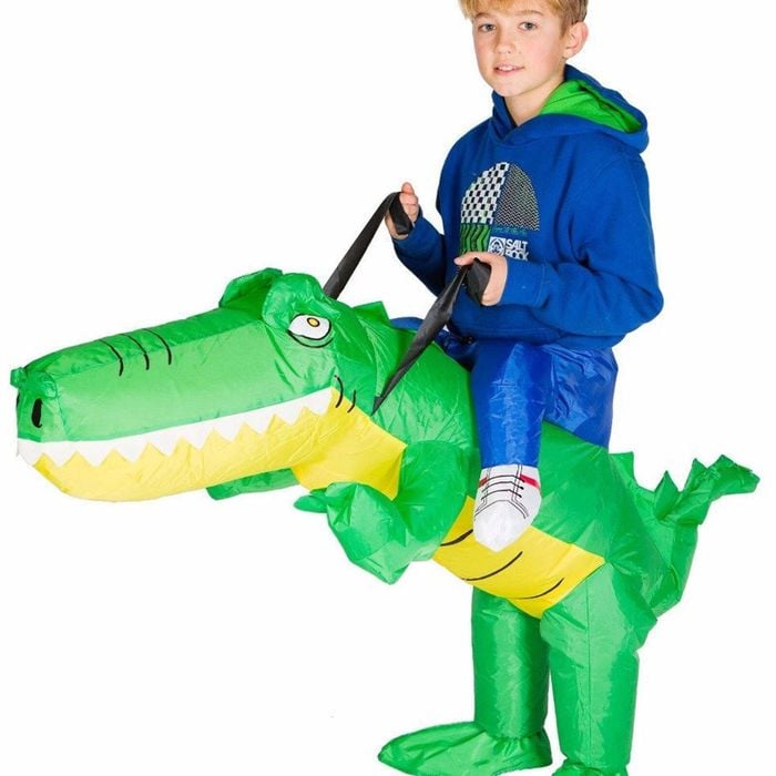 Inflatable Kids Piggyback Ride On Crocodile Costume - One Size