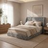 Milano Urbana Luxe Tool Free Jacquard Bed Frame Grey Queen